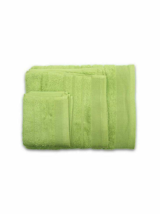 Sunshine 3pc Bath Towel Set Χίμπουρι 14 Green Weight 500gr/m²