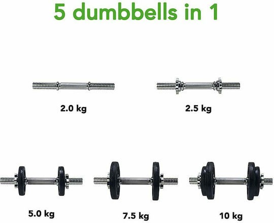 Tunturi Dumbbellset Αλτήρες Σετ με Μπάρα Συνολικού Βάρους 10kg