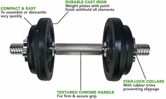 Tunturi Dumbbellset Αλτήρες Σετ με Μπάρα Συνολικού Βάρους 10kg