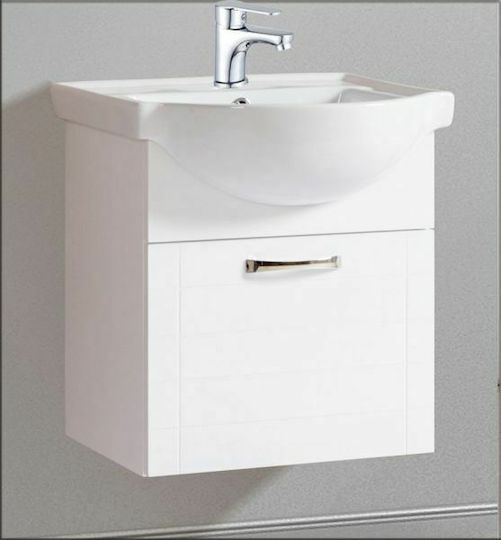 Gloria Scondo-Up Countertop with Sink & Mirror with Light L43.5xW30.3xH56.5cm White