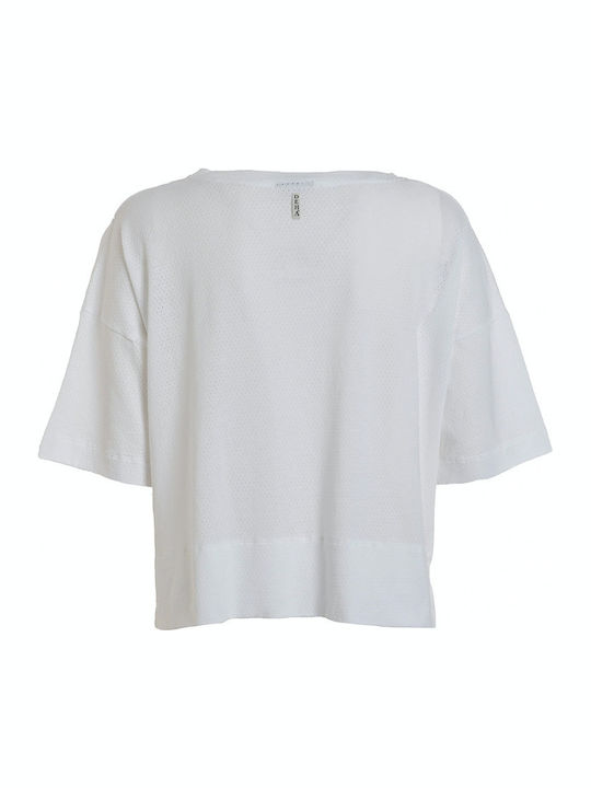 Κοντομάνικο Crop Top Λευκό
