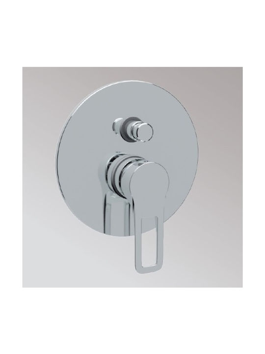 Teorema Kart Built-in Faucet Mixer for Shower 2 Exits Chrome
