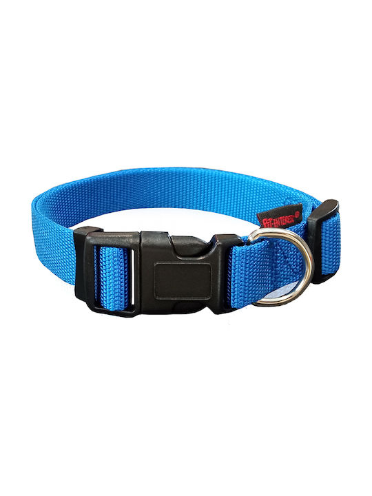 Pet Interest Plain Line Dog Collar Fluo Blue XSmall 10mm x 19 - 33cm 3108-XS