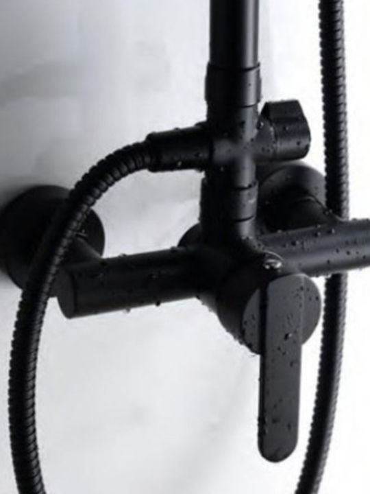 Imex Roma Höhenverstellbare Duschsäule mit Wannenbatterie 98-140cm Schwarze