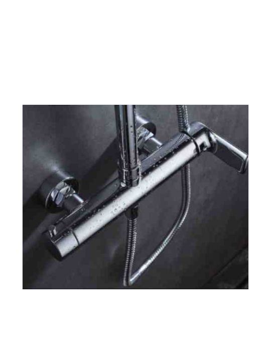 Imex Nassau Adjustable Shower Column with Bathtub Mixer 87-123cm Silver