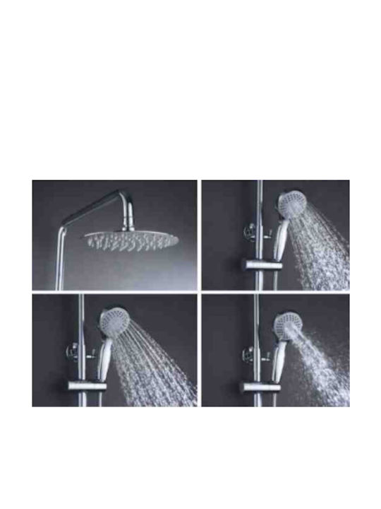 Imex Nassau Adjustable Shower Column with Bathtub Mixer 87-123cm Silver