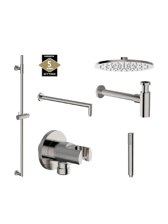 Teorema Velvet Adjustable Shower Column without Mixer 120cm Silver