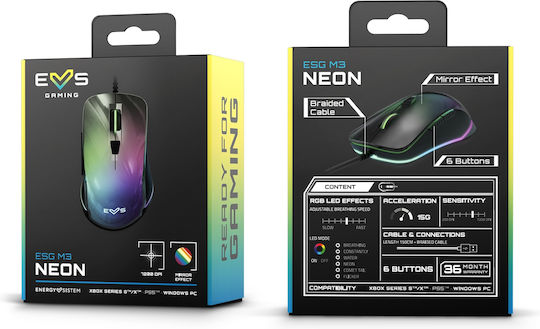 Energy Sistem ESG M3 Neon RGB Gaming Ποντίκι 7200 DPI Μαύρο