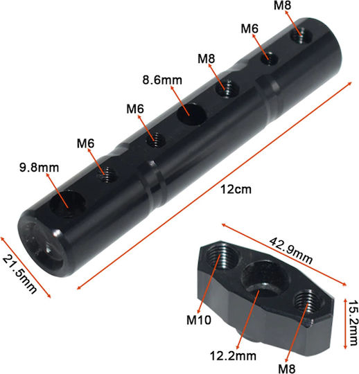 Multifunctional Aluminum Extension Bar GPS Spotlights Instruments Xm-w14145 Black