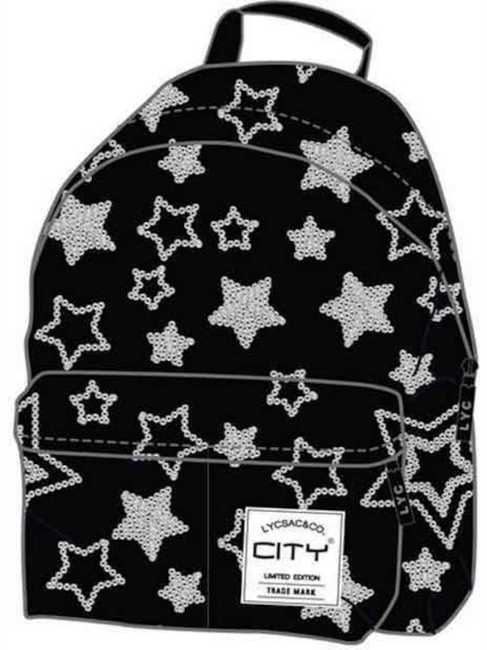 Lyc Sac Black Stars - Xmas Limited School Bag Backpack Elementary, Elementary in Black color