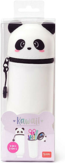 Legami Milano Panda Pencil Case Silicone Barrel White