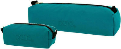 Polo Fabric Pencil Case Wallet with 1 Compartment Blue