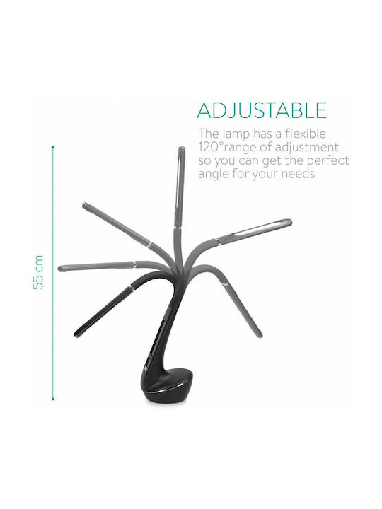 Navaris LED Schreibtischlampe mit flexiblem Arm in Schwarz Farbe