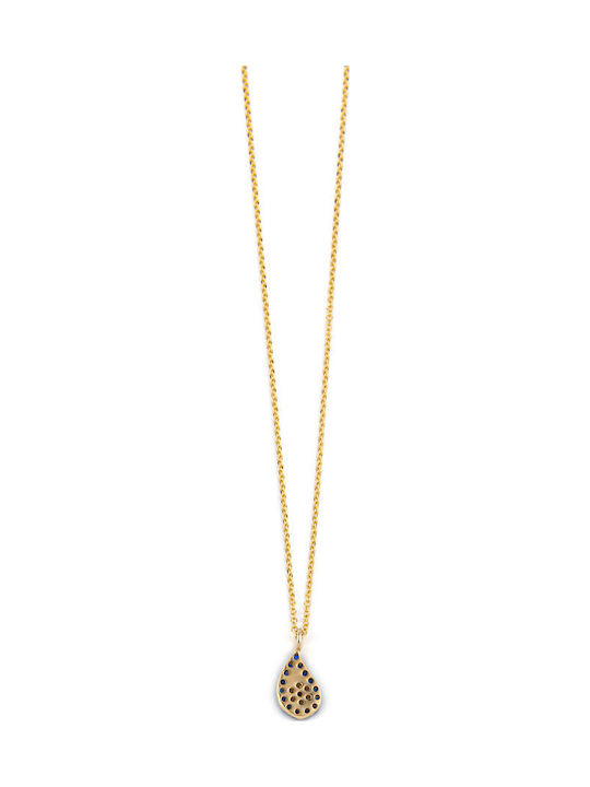 George Art Jewels Κολιέ Ματάκι από Χρυσό 14Κ με Ζιργκόν
