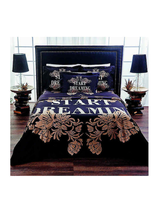 19V69 Duvet Cover Set Cotton Satin Queen with 2 Pillowcases 230x250 Sognare 10.00082 Purple