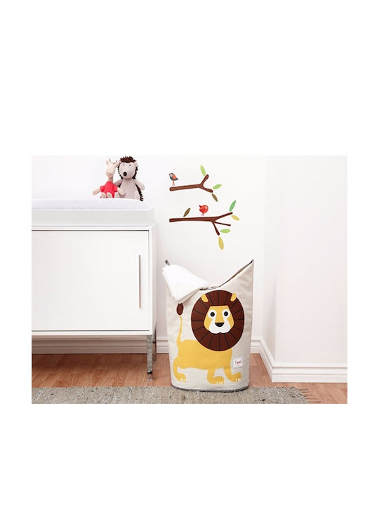 3 Sprouts Детска кошница за играчки Lion Жълт 50x29x57см 1бр