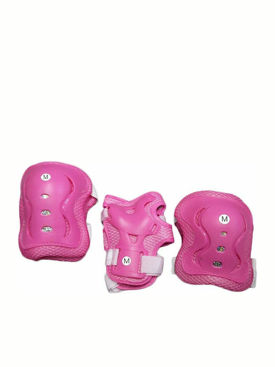 AMILA Kind Schutzausrüstung Set für Rollers Rosa Mittelgroß