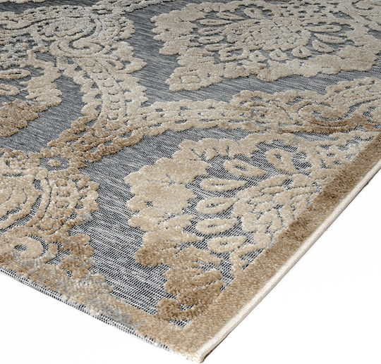 Tzikas Carpets Summer Bedroom Rug Set Wicker Boheme Boheme Gray Beige 3 Pieces