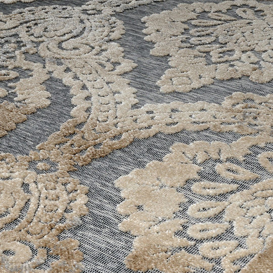 Tzikas Carpets Summer Bedroom Rug Set Wicker Boheme Boheme Gray Beige 3 Pieces