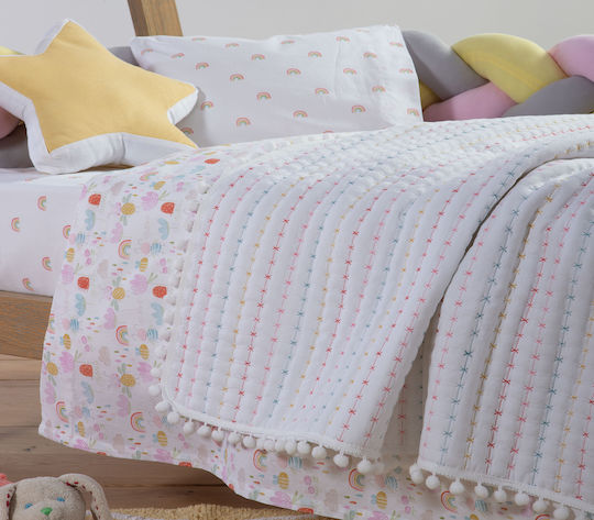 Nef-Nef Homeware Miracle Βρεφικό Κουβερλί Microfiber Ροζ 110x150cm