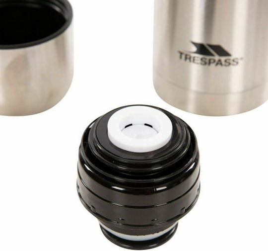 Trespass Thirst 100 X Μπουκάλι Θερμός Ανοξείδωτο 1lt Ασημί με Καπάκι-Κύπελλο