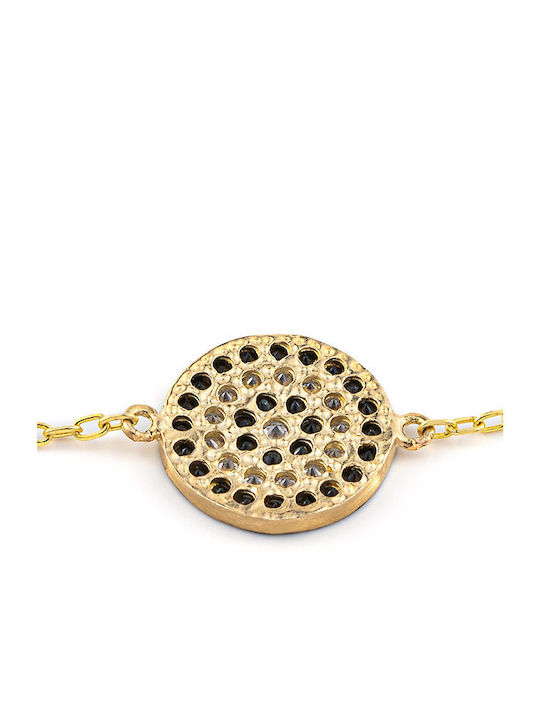 Bracelet Chain with design Eye made of Gold 14K with Zircon