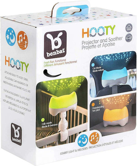 Benbat Детска Лампа Проектор Hooty с Проекция на Звезди Бял