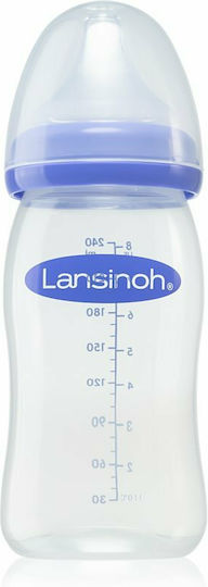 Lansinoh Plastikflasche mit Silikonsauger für 0+, 0+ m, Monate Transparent 240ml