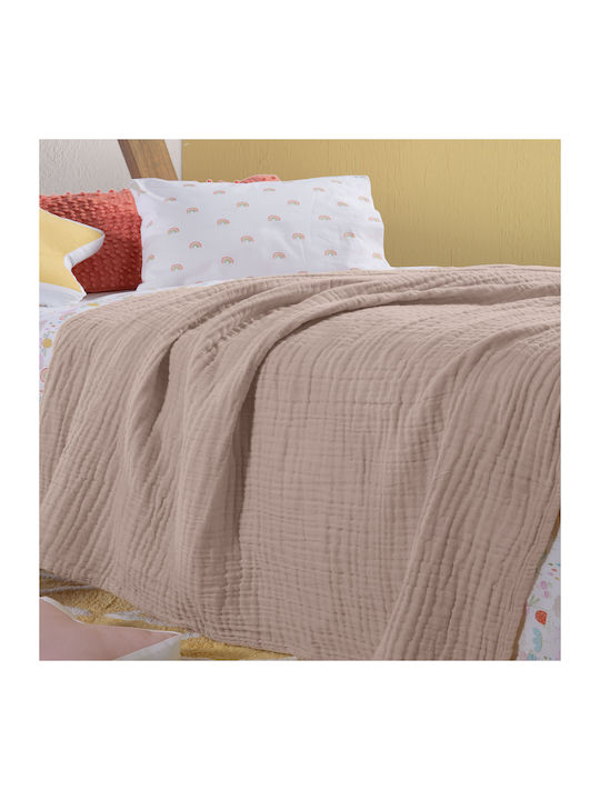Nef-Nef Homeware Blanket Cot Whisper Cotton Pink 110x150cm