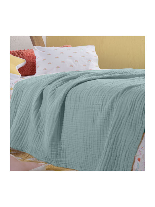 Nef-Nef Homeware Blanket Cot Whisper Cotton Blue 110x150cm