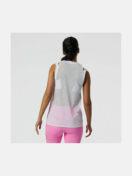 New Balance Relentless Fashion Sweat Αμάνικη Γυναικεία Αθλητική Μπλούζα Λευκή