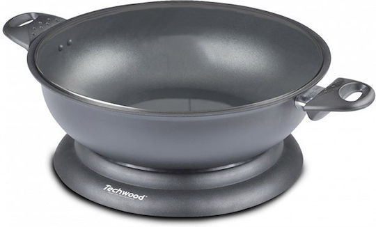 Techwood Elektrisches Wok 1400W mit Kapazität 3.5Es Gray