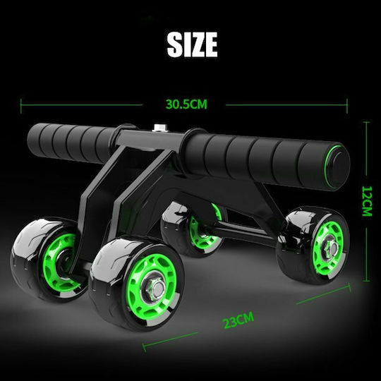 Abdominal Wheel Black with Anti-Slip Handles