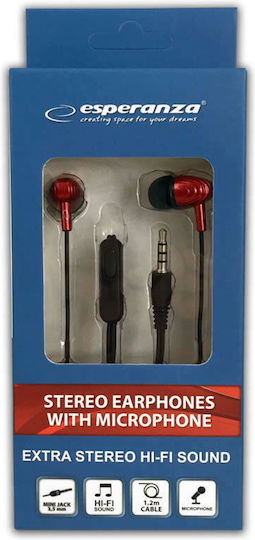 Esperanza EH193KR In-ear Handsfree with 3.5mm Connector Red