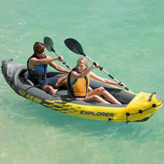 Intex Explorer K2 68307 Φουσκωτό Kayak Θαλάσσης 2 Ατόμων Κίτρινο