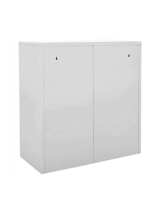Metallischer Schließfach mit Verriegelungsfunktion mit 9 Außenschränke offen Grau / Blau 90x45x92,5cm