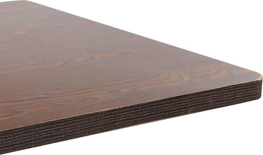 Bistro Square Tavern Table Wooden with Metal Frame Dark Brown 80x80x75cm