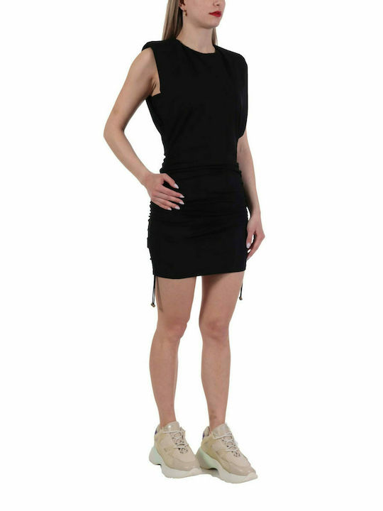 PINKO DRESS ACCADIA AVIT DRESS WITH LACE SIDE SIDE BLACK