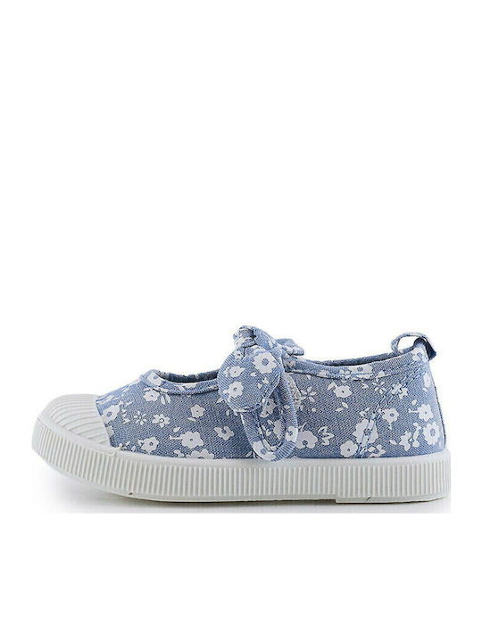 Kids Ballerinas with Hoop & Loop Closure Light Blue