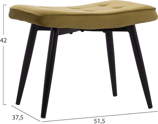 Crawley Hochlehner-Sessel mit Fußhocker Samt Olive 70x57x103cm