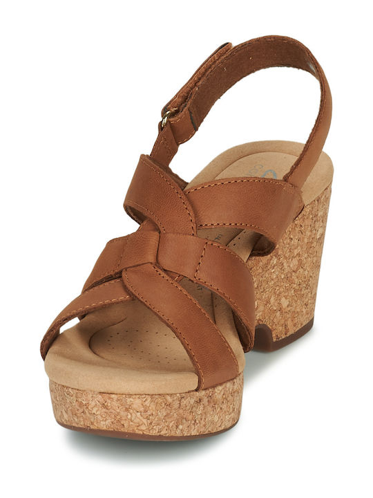 Giselle Beach Wedges Δερμάτινα Πέδιλα Ανατομικά Tan