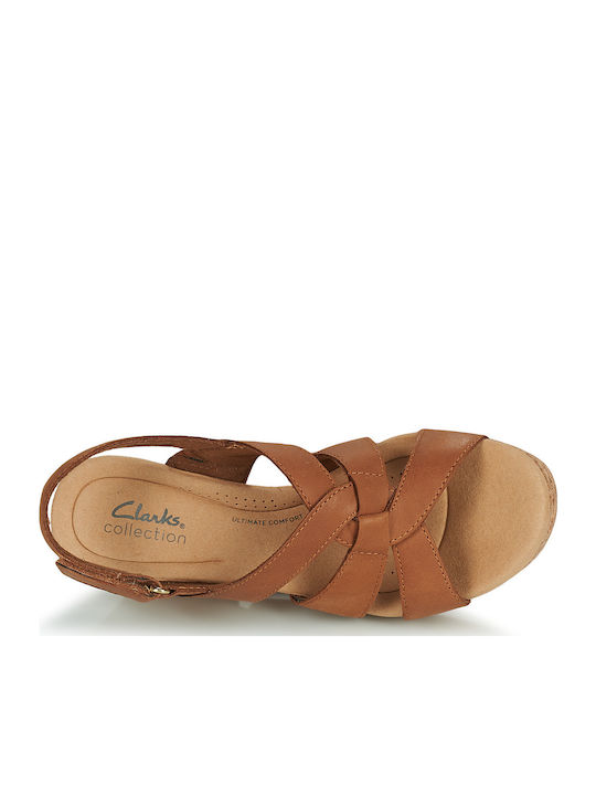 Giselle Beach Wedges Δερμάτινα Πέδιλα Ανατομικά Tan