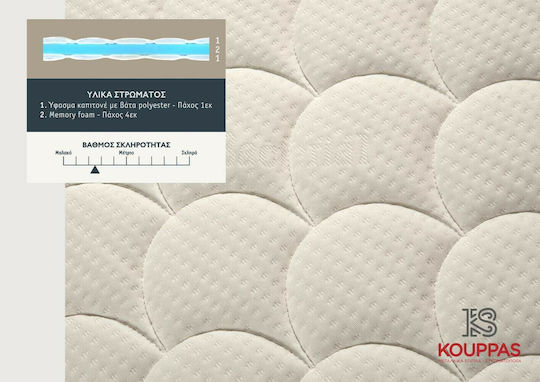 KS Kouppas Semi Double Memory Foam Mattress Topper Memory 130x200cm