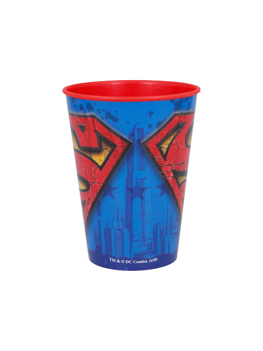 Stor Superman Glass Water made of Plastic in Blue Color 260ml 85608