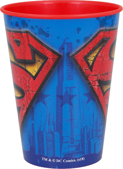 Stor Superman Ποτήρι Νερού από Πλαστικό σε Μπλε Χρώμα 260ml