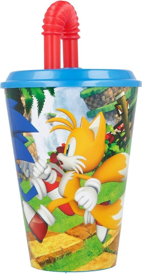 Stor Sonic Pahar pentru apa din Plastic cu pai 430ml