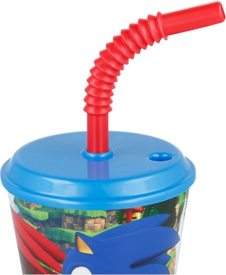 Stor Sonic Ποτήρι Νερού από Πλαστικό με Καλαμάκι 430ml 40530