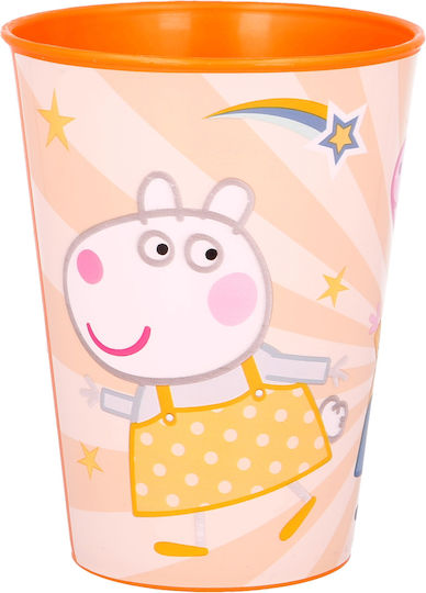 Stor Peppa Pig Ποτήρι Νερού από Πλαστικό σε Πορτοκαλί Χρώμα 260ml