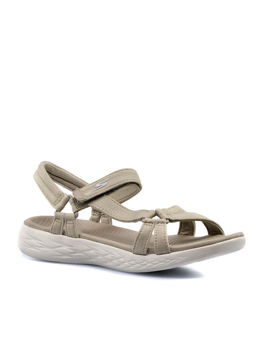 On the Go 600 Flache Sandalen für Damen Sportlich in Beige Farbe