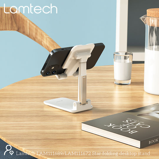 Lamtech 2in1 Folding Tablet Stand Desktop Until 10" White